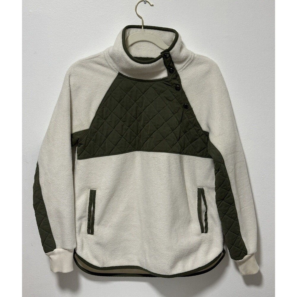 Abercrombie & Fitch Asymmetrical Snap Up Quilted Fleece Sweatshirt Size S